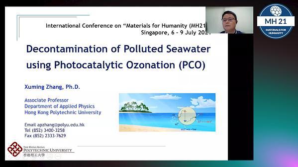 Decontamination of polluted seawater using photocatalytic ozonation