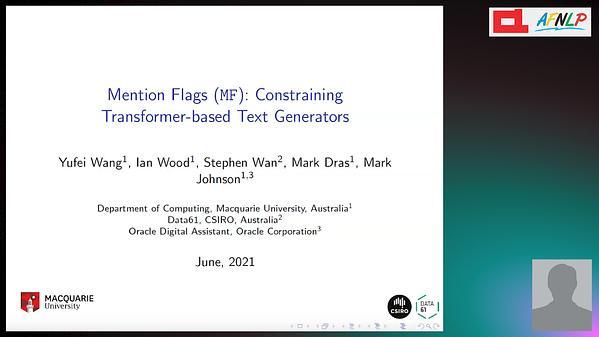 Mention Flags (MF): Constraining Transformer-based Text Generators