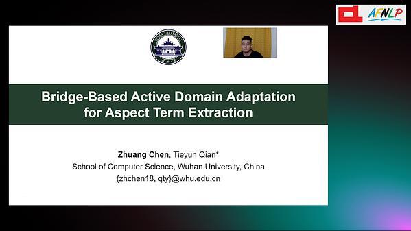 Bridge-Based Active Domain Adaptation for Aspect Term Extraction