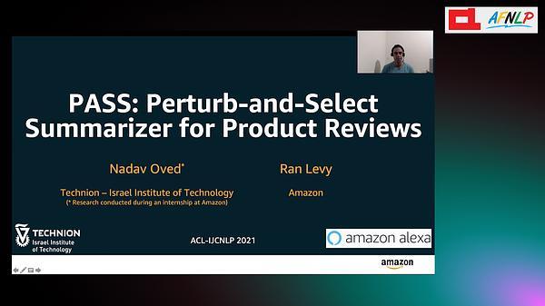 PASS: Perturb-and-Select Summarizer for Product Reviews