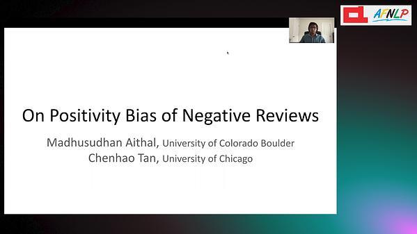 On Positivity Bias in Negative Reviews