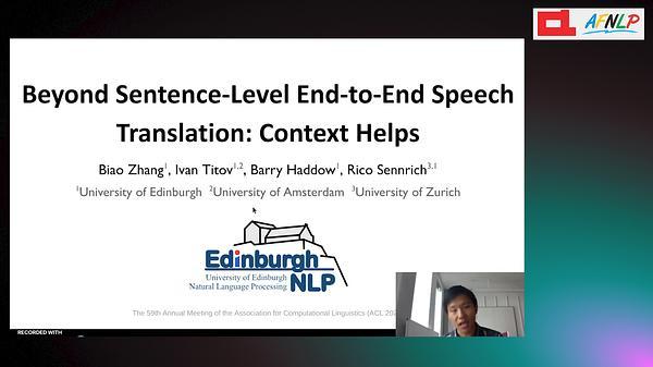 Beyond Sentence-Level End-to-End Speech Translation: Context Helps