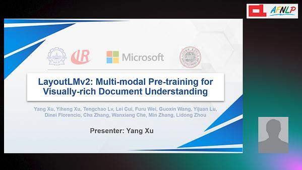 LayoutLMv2: Multi-modal Pre-training for Visually-rich Document Understanding