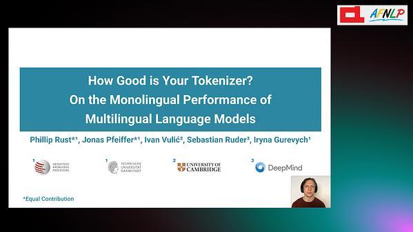 How Good is Your Tokenizer? On the Monolingual Performance of Multilingual Language Models