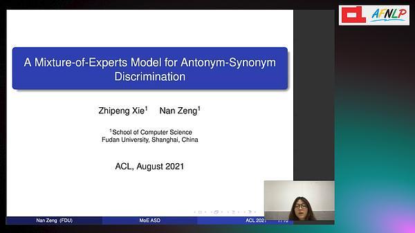 A Mixture-of-Experts Model for Antonym-Synonym Discrimination