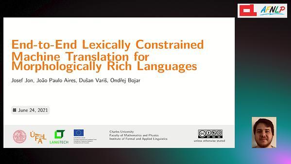 End-to-End Lexically Constrained Machine Translation for Morphologically Rich Languages