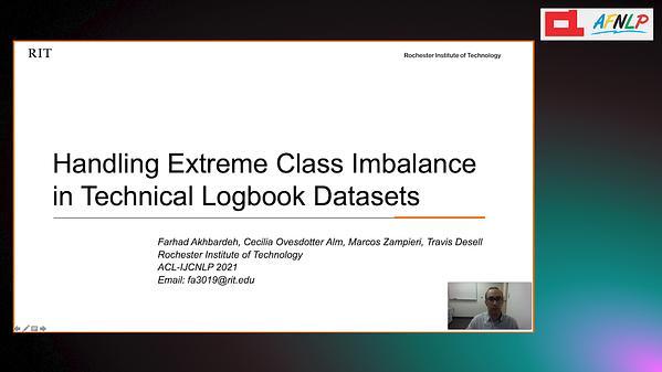 Handling Extreme Class Imbalance in Technical Logbook Datasets