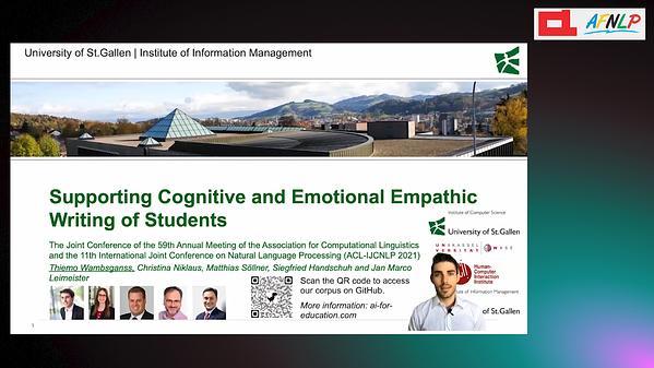 Supporting Cognitive and Emotional Empathic Writing of Students
