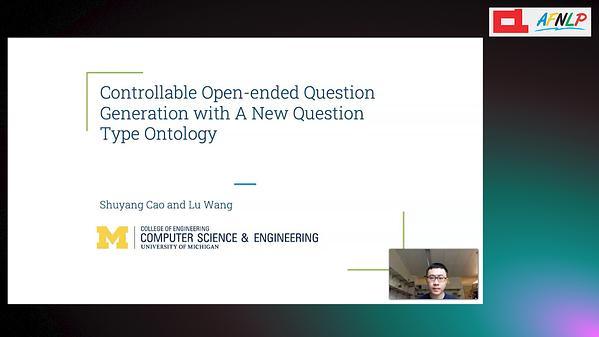 Controllable Open-ended Question Generation with A New Question Type Ontology