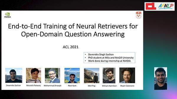 End-to-End Training of Neural Retrievers for Open-Domain Question Answering