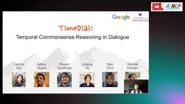 TIMEDIAL: Temporal Commonsense Reasoning in Dialog