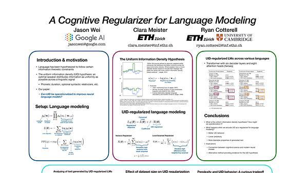 A Cognitive Regularizer for Language Modeling