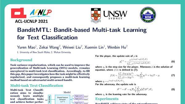 BanditMTL: Bandit-based Multi-task Learning for Text Classification