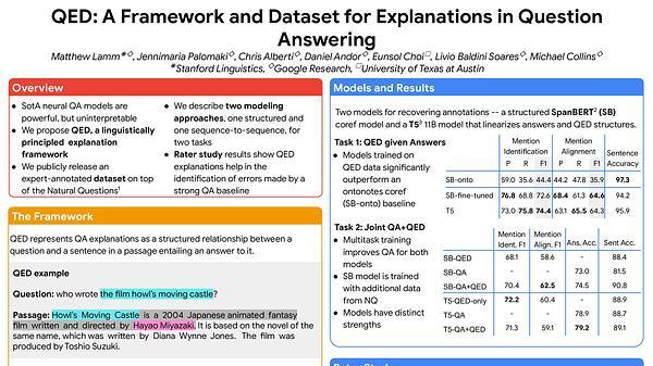 QED: A Framework and Dataset for Explanations in Question Answering