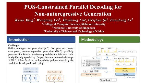 POS-Constrained Parallel Decoding for Non-autoregressive Generation