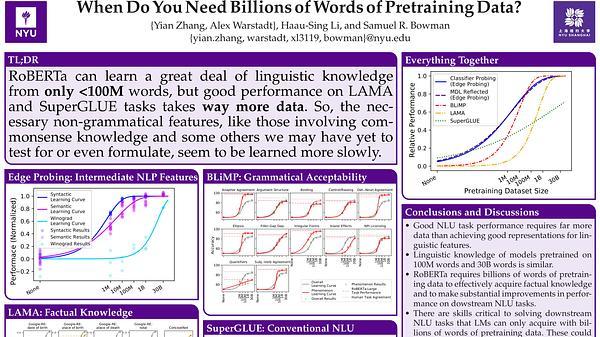 When Do You Need Billions of Words of Pretraining Data?