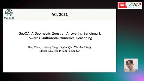 GeoQA: A Geometric Question Answering Benchmark Towards Multimodal Numerical Reasoning