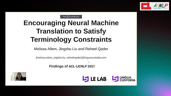 Encouraging Neural Machine Translation to Satisfy Terminology Constraints