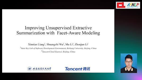 Improving Unsupervised Extractive Summarization with Facet-Aware Modeling