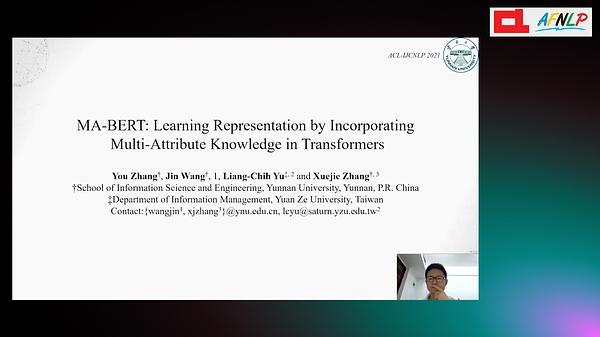 MA-BERT: Learning Representation by Incorporating Multi-Attribute Knowledge in Transformers