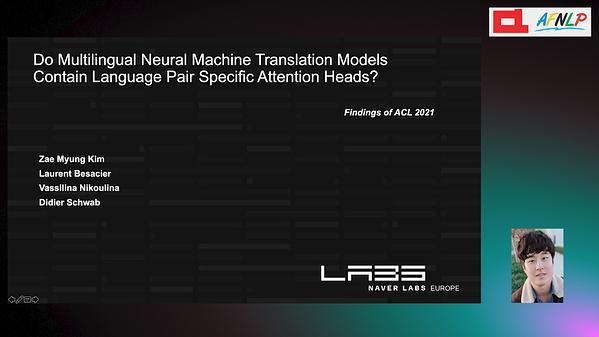 Do Multilingual Neural Machine Translation Models Contain Language Pair Specific Attention Heads?