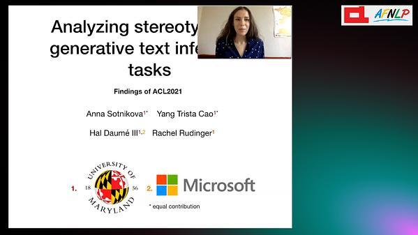 Analyzing Stereotypes in Generative Text Inference Tasks