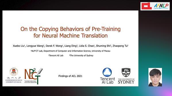 On the Copying Behaviors of Pre-Training for Neural Machine Translation