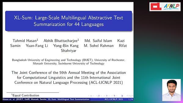 XL-Sum: Large-Scale Multilingual Abstractive Summarization for 44 Languages