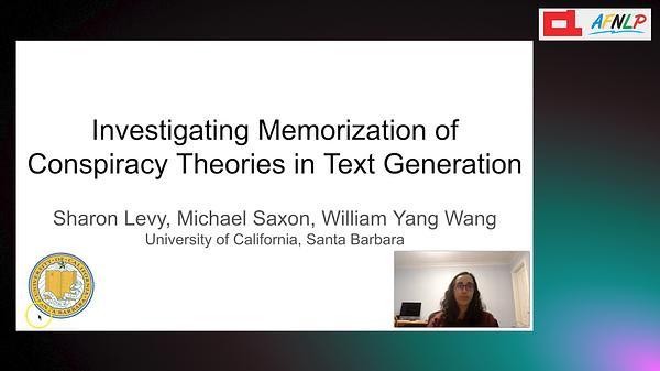 Investigating Memorization of Conspiracy Theories in Text Generation