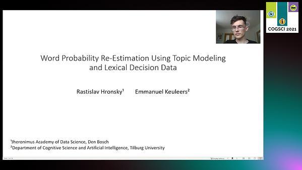 Word Probability Re-Estimation Using Topic Modeling and Lexical Decision Data