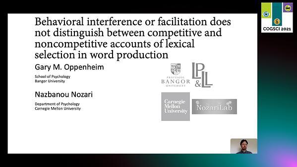 Behavioral interference or facilitation does not distinguish between competitive and noncompetitive accounts of lexical selection in word production