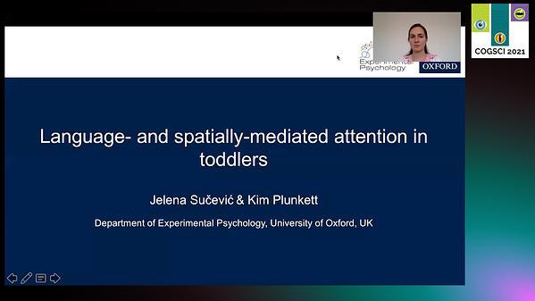 Language- and spatially-mediated attention in toddlers