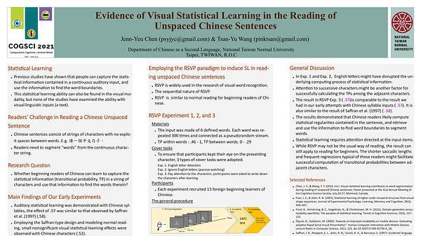Visual Statistical Learning in the Reading of Unspaced Chinese Sentences