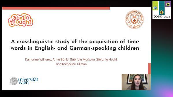 A crosslinguistic study of the acquisition of time words in English- and German-speaking children
