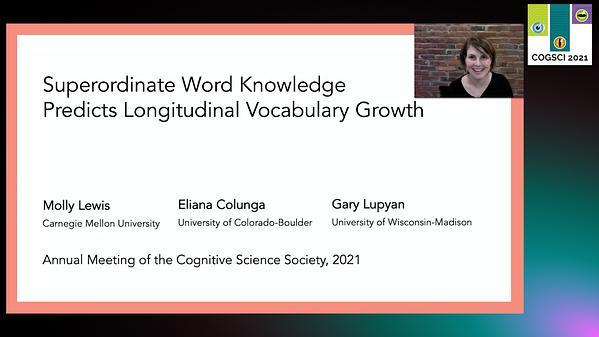 Superordinate Word Knowledge Predicts Longitudinal Vocabulary Growth