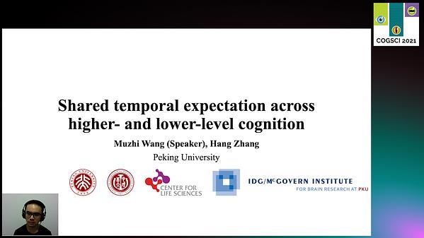 Shared temporal expectation across higher- and lower-level cognition