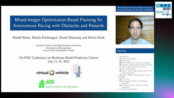 Mixed-Integer optimization-based planning for autonomous racing with obstacles and rewards