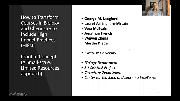 How to transform course in biology adn chemistry using high impact practices