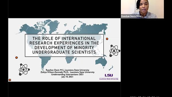 The Role of International Research Experiences in the Development of Minority Undergraduate Scientists