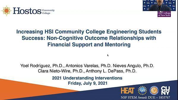 Increasing HSI Community College Engineering Students Success: Non-Cognitive Outcome Relationships with Financial Support and Mentoring