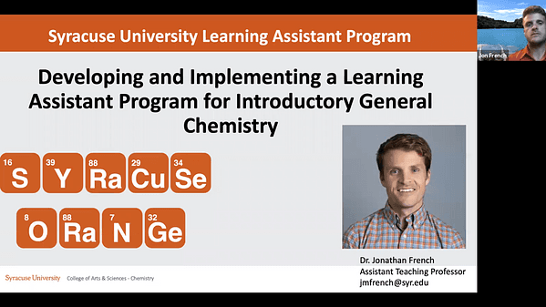 Developing and Implementing a Learning Assistant Program for Introductory General Chemistry