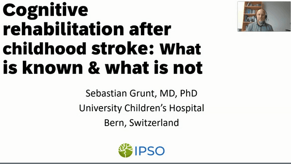 Pediatric stroke recovery - from lesion to function: Rethinking what we do - Sebastian Grunt