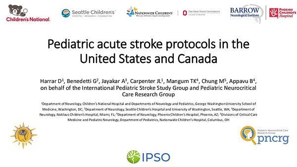 Pediatric acute stroke response protocols