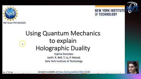 Using the Language of Quantum Mechanics to Explain Holographic Duality