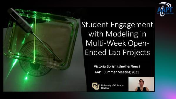 Student Engagement with Modeling in Multiweek Open-Ended Lab Projects
