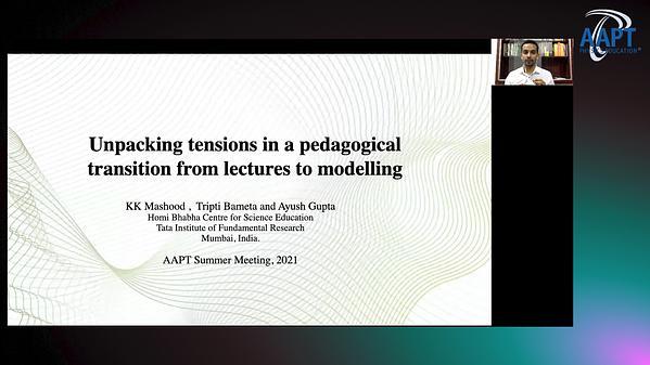 Unpacking tensions in a pedagogical transition from lectures to modelling