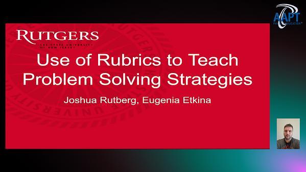 Rubrics to Teach Problem-Solving Strategies in Large Enrollment Online Courses