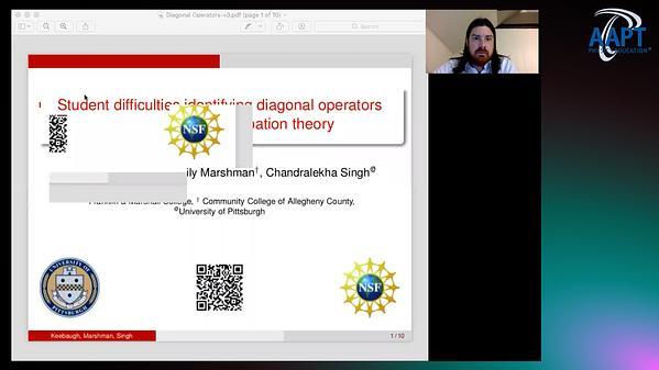 Student difficulties identifying diagonal operators for degenerate perturbation theory