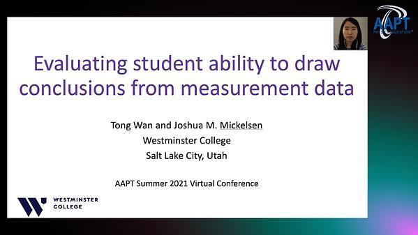 Evaluating student ability to draw conclusions from measurement data