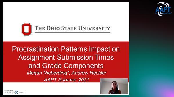 Procrastination patterns impact on assignment submission times and grade components